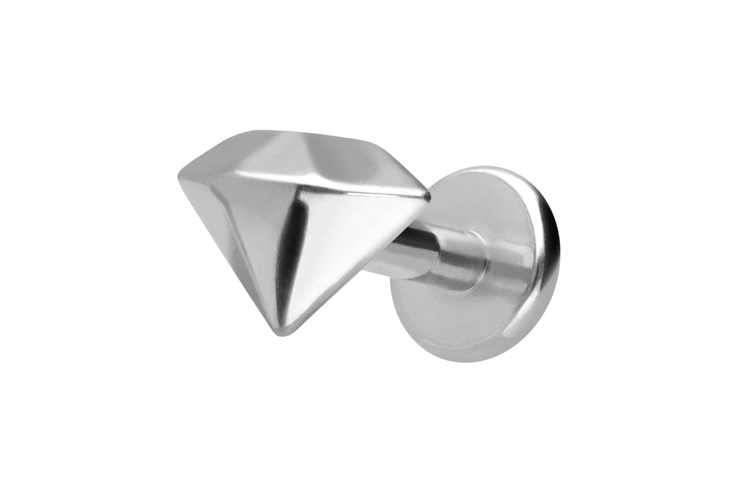 Titan Labret Piercing mit Innengewinde DIAMANT